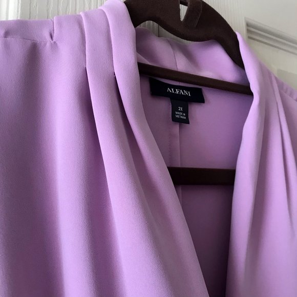 NEW Alfani Plus-Size Lilac Dolman-Sleeve Top - Picture 3 of 8